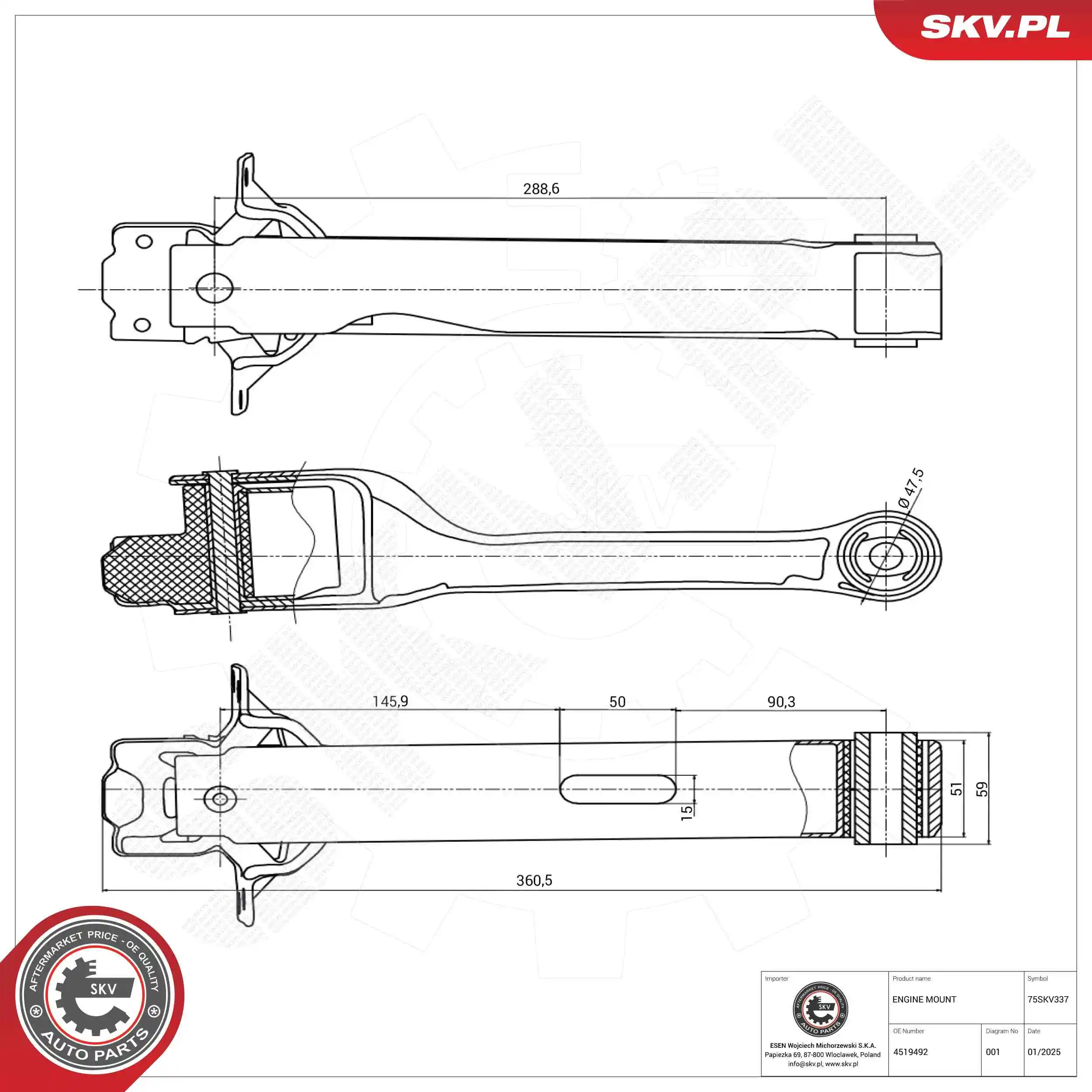Mounting, engine